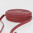 CELINE Macadam Canvas Oval Purse Cuir Triomphe Bag Leather Pink Auth 174308SAM-6