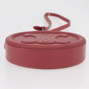 CELINE Macadam Canvas Oval Purse Cuir Triomphe Bag Leather Pink Auth 174308SAM-5