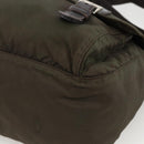 PRADA Shoulder Bag Nylon Khaki Silver Auth 174309-15