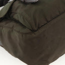 PRADA Shoulder Bag Nylon Khaki Silver Auth 174309-16