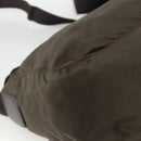 PRADA Shoulder Bag Nylon Khaki Silver Auth 174309-18