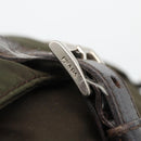 PRADA Shoulder Bag Nylon Khaki Silver Auth 174309-9