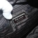 PRADA Shoulder Bag Nylon Khaki Silver Auth 174309-23