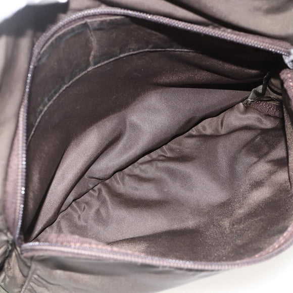 PRADA Shoulder Bag Nylon Khaki Silver Auth 174309