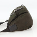 PRADA Shoulder Bag Nylon Khaki Silver Auth 174309-3