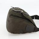 PRADA Shoulder Bag Nylon Khaki Silver Auth 174309-4