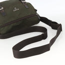 PRADA Shoulder Bag Nylon Khaki Silver Auth 174309-7