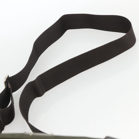 PRADA Shoulder Bag Nylon Khaki Silver Auth 174309