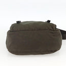 PRADA Shoulder Bag Nylon Khaki Silver Auth 174309-5