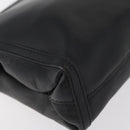 CELINE Clutch Bag Leather Black Gold Auth 174310-15
