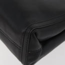 CELINE Clutch Bag Leather Black Gold Auth 174310-16