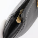 CELINE Clutch Bag Leather Black Gold Auth 174310-8