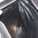 CELINE Clutch Bag Leather Black Gold Auth 174310-10