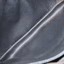 CELINE Clutch Bag Leather Black Gold Auth 174310-20