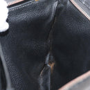 CELINE Clutch Bag Leather Black Gold Auth 174310-22