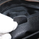 CELINE Clutch Bag Leather Black Gold Auth 174310-12