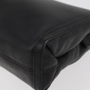 CELINE Clutch Bag Leather Black Gold Auth 174310-14
