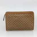 CELINE Macadam Canvas Clutch Bag PVC 2 Set Brown Beige Auth 174311-10