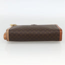 CELINE Macadam Canvas Clutch Bag PVC 2 Set Brown Beige Auth 174311-6
