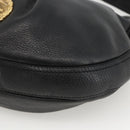 BURBERRY Shoulder Bag Leather Black Gold Auth 174317A-9