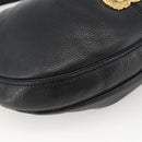 BURBERRY Shoulder Bag Leather Black Gold Auth 174317A-14