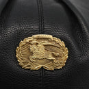 BURBERRY Shoulder Bag Leather Black Gold Auth 174317A-17
