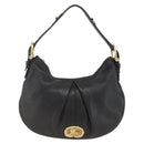 BURBERRY Shoulder Bag Leather Black Gold Auth 174317A-13