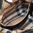 BURBERRY Shoulder Bag Leather Black Gold Auth 174317A-22