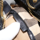 BURBERRY Shoulder Bag Leather Black Gold Auth 174317A-12