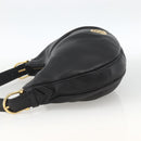 BURBERRY Shoulder Bag Leather Black Gold Auth 174317A-3