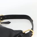 BURBERRY Shoulder Bag Leather Black Gold Auth 174317A-8