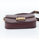 CELINE Horse Carriage Shoulder Bag Leather Bordeaux Gold Auth 174318A-14