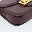 CELINE Horse Carriage Shoulder Bag Leather Bordeaux Gold Auth 174318A-16