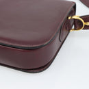 CELINE Horse Carriage Shoulder Bag Leather Bordeaux Gold Auth 174318A-17