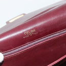 CELINE Horse Carriage Shoulder Bag Leather Bordeaux Gold Auth 174318A-20