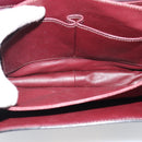 CELINE Horse Carriage Shoulder Bag Leather Bordeaux Gold Auth 174318A-21