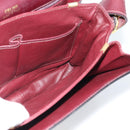 CELINE Horse Carriage Shoulder Bag Leather Bordeaux Gold Auth 174318A-22