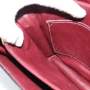 CELINE Horse Carriage Shoulder Bag Leather Bordeaux Gold Auth 174318A-23