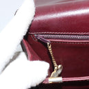 CELINE Horse Carriage Shoulder Bag Leather Bordeaux Gold Auth 174318A-12