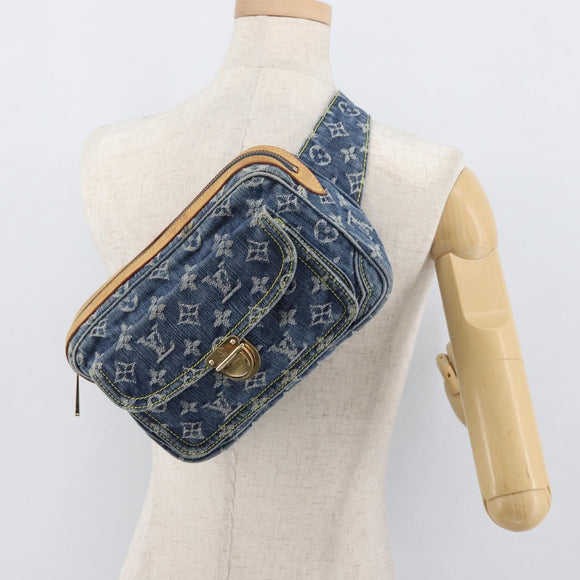 LOUIS VUITTON Monogram Denim Bum Bag Body Bag Blue M95347 LV Auth 174319SAV