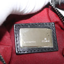 FENDI Zucchino Canvas Shoulder Bag Red Silver Auth 174322V-19