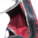 FENDI Zucchino Canvas Shoulder Bag Red Silver Auth 174322V-22