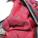 FENDI Zucchino Canvas Shoulder Bag Red Silver Auth 174322V-11