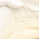 CELINE Clutch Bag Leather White Gold Auth 174339A-18