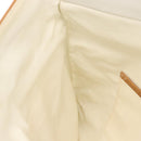 CELINE Clutch Bag Leather White Gold Auth 174339A-20
