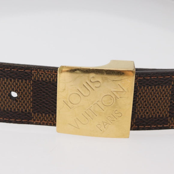 LOUIS VUITTON Damier Ebene Ceinture Carre Belt 40.2"" LV Auth 174341A