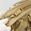 PRADA Hand Bag Leather 2way Beige Gold Auth 174345-10