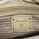 PRADA Hand Bag Leather 2way Beige Gold Auth 174345-22
