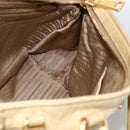 PRADA Hand Bag Leather 2way Beige Gold Auth 174345-23