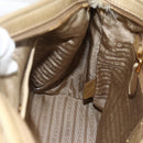 PRADA Hand Bag Leather 2way Beige Gold Auth 174345-24